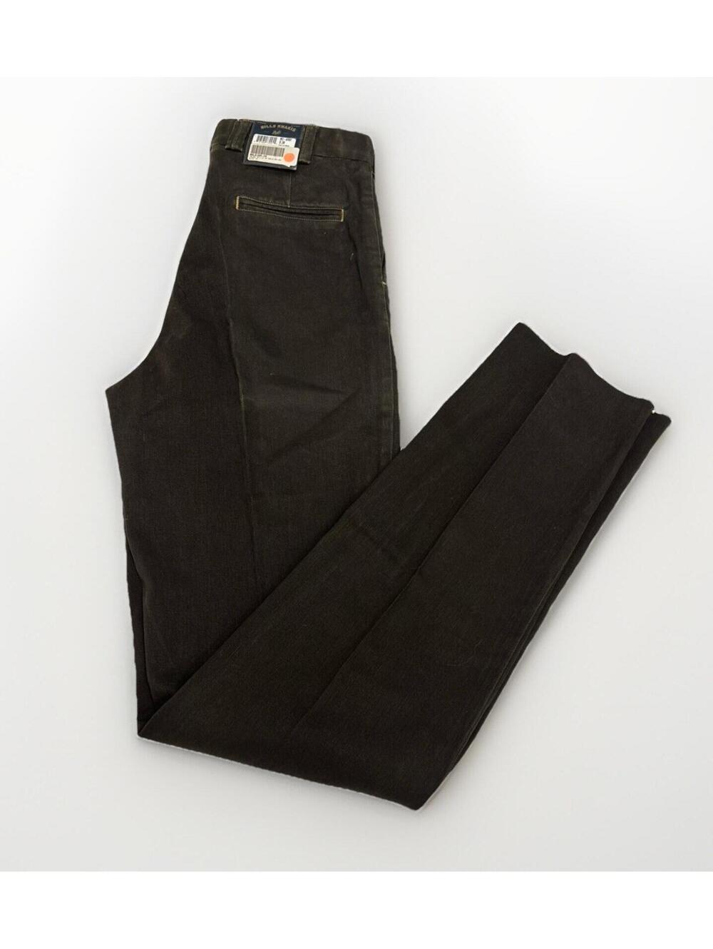 NWT Men’s Bills Khakis 98% Cotton Distressed Black Pleated Pants Size 34